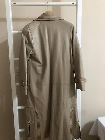 armani code: Длинное женское кожаное пальто Ergin. Размер 50. Турция - Материал — 2