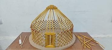 Юрта конструктор. Модель выполнена из натуральной древесины. Диаметр