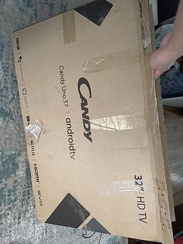 ТВ жана Видео: Телевизор Candy Uno 32" HD TV на Android TV + настенный кронштейн - — 1