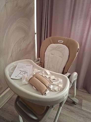 стол для сада: Стульчик для кормления, Peg perego, Пластик, Трансформер, цвет - Бежевый — 2