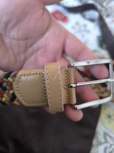 надсаналный белдемчи: Плетёный ремень ALBERTO из натуральной кожи и текстиля - Размер: 95 — 5