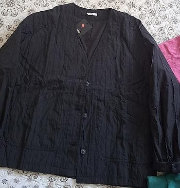 пошив куртки: Жакет свободного кроя, черный, размер M - Фасон: прямой силуэт с — 2