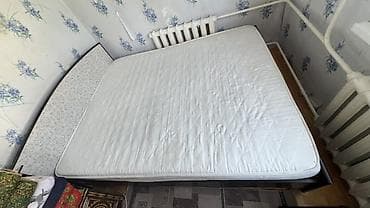 письменный стол на двоих: Двуспальная кровать, С матрасом, длина - 200 см — 3