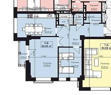 центр мечеть: 2 комнаты, 69 м², Элитка, 2 этаж, Дизайнерский ремонт — 7