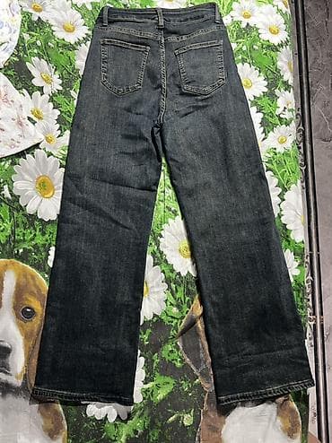 брюки трубы: Джинсы женские, прямого кроя 44-46 размер - Посадка: высокая. - — 5