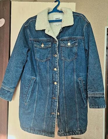 Бомберы: Джинсовая куртка, Классическая модель, Осень-весна, Удлиненная модель, L — 3