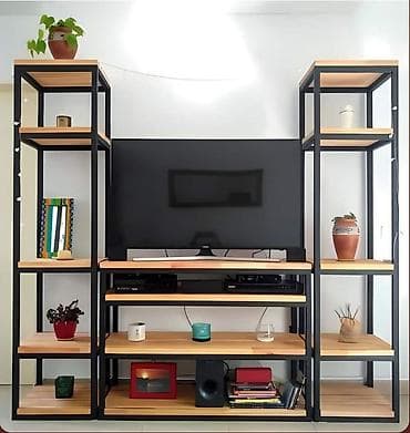 bunk bed: Лофт‑мебель с металлическим каркасом: кровать, этажерка и рабочие — 7