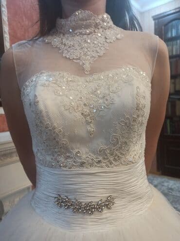 свадебные платья бишкек дордой: Свадебное платье, 2XL, Открытая спина, Б/у — 2