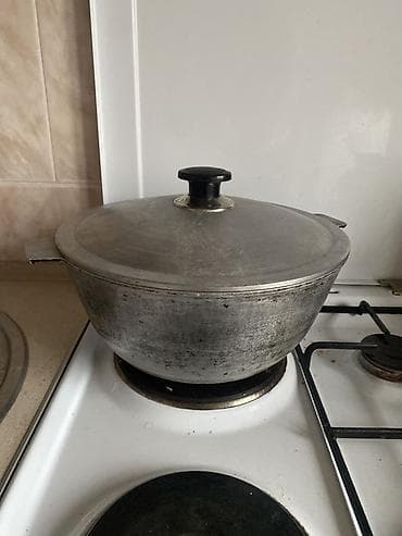 Идиш-аяк: Казан 5л алюминиевый с крышкой в отличном состоянии. (Б/У) - — 3