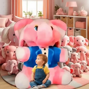 ростовая кукла розовый слон: Новый большой слон Метровый В подарочной обёртке Производство — 1