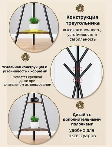 полка этажерка: Напольная вешалка для одежды с полками - Материалы: МДФ и металл — 7