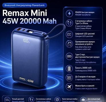 Внешний Аккумулятор Powerbank Remax Mini 45W 20000 Mah Powerbank