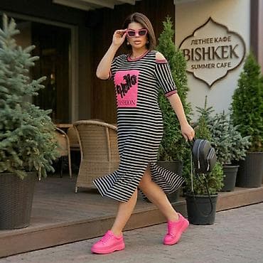 slim patch: Повседневное платье, Лето, Длинная модель, Трикотаж, Прямое, 5XL, 6XL, 3XL — 3