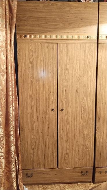 мебель кровать: Спальный гарнитур, Шкаф, ДСП, цвет - Коричневый — 2