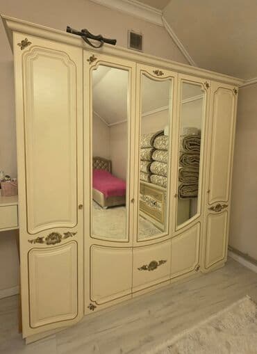 эки ярусту керебет: Уктоочу бөлмө гарнитуру, Жаңы, Эки кишилик керебет, Шкаф, Комод, Белоруссия, МДФ, Өзү алып кетүү, түсү - Ак — 6