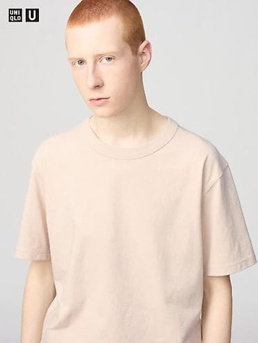 cactus jack: Футболка Uniqlo U, базовая, унисекс Плотный хлопковый трикотаж — 1