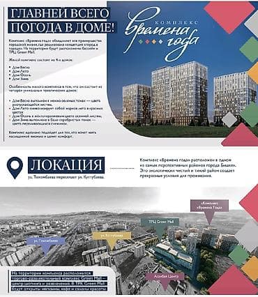 времена года купить квартиру: 1 комната, 56 м², Элитка, 6 этаж, Готовая ПСО (под самоотделку) — 3