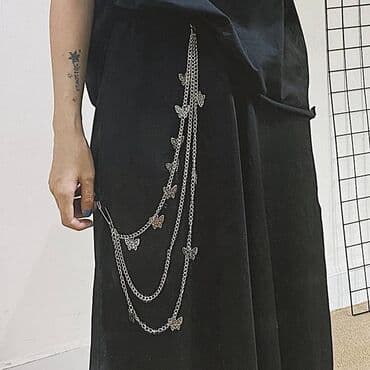 кранштейн для вещей: Цепочка поясная, красивое украшение в виде цепочек с бабочками - — 5