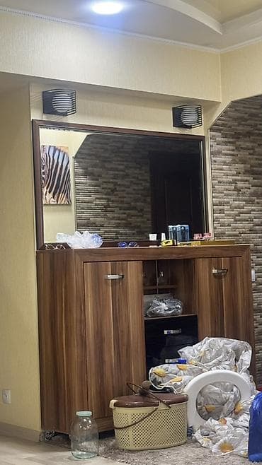 спальный нарнитур ош: Гарнитур для зала, Шкаф, ДСП, цвет - Коричневый — 4