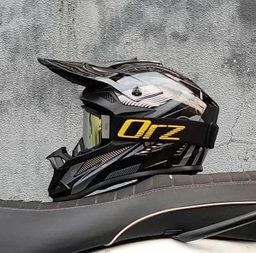 Мотошлем кроссовый с очками ORZ - Тип: интегрированный кросс/эндуро с