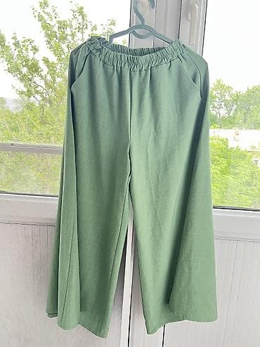 бежевые джинсы: Блузка, Однотонный, С воланами — 2