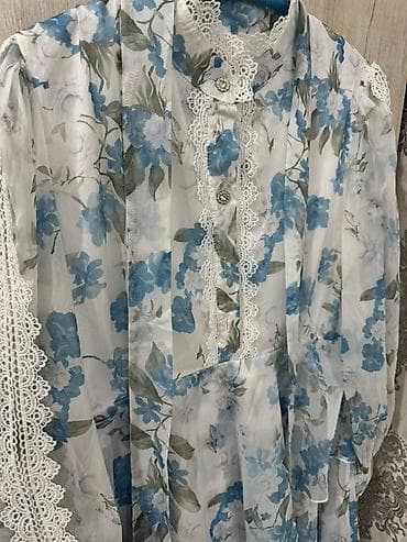 Платье макси с цветочным принтом - Нежный шифон с полупрозрачным — 2