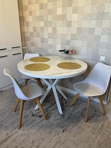 Үй жана бакча: Ашкана үстөлү жана отургуч, Өзү алып кетүү, түсү - Ак — 1