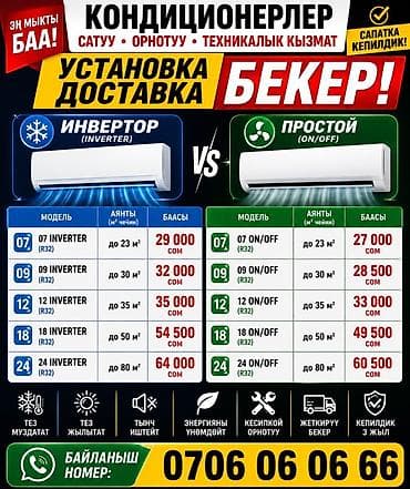 23: Кондиционеры: инверторные и простые (ON/OFF). Установка и доставка — — 1