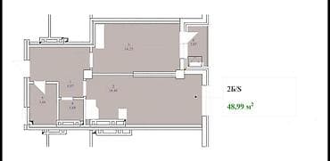 sky: 2 комнаты, 49 м², Элитка, 6 этаж, Готовая ПСО (под самоотделку) — 4