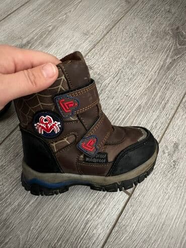 детская машина на аккумуляторе с пультом управления: Детские зимние ботинки - Цвет: коричневый с черными и синими — 1