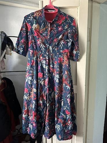 Айымдардын кийими: Платье BIBA с принтом птиц и цветов - Бренд: BIBA (ярлык на фото) - — 8