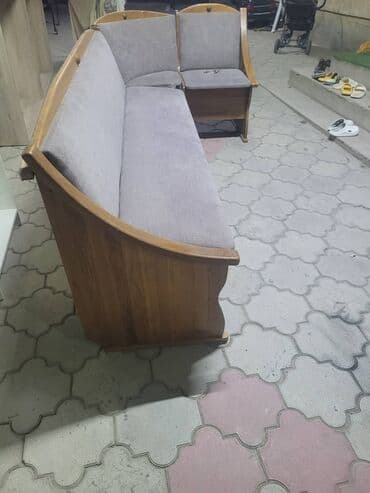 скамья кухонная угловая ами мебель: Кухонный мягкий уголок, Дерево, цвет - Серый — 2