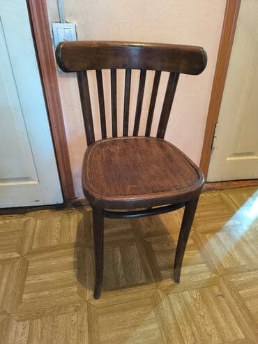 купить двуспальную кровать с матрасом бу: Стул для кухни, Дерево, цвет - Коричневый — 3