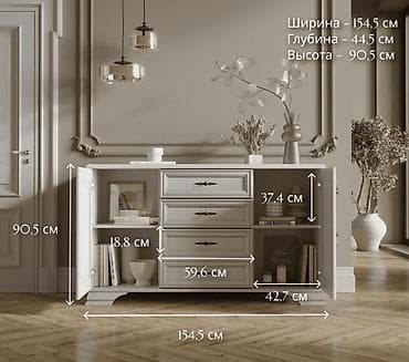 Столдор: Тумба традиционная 2Д 4Я, коллекции Кентаки, Белый, БРВ Брест — 5