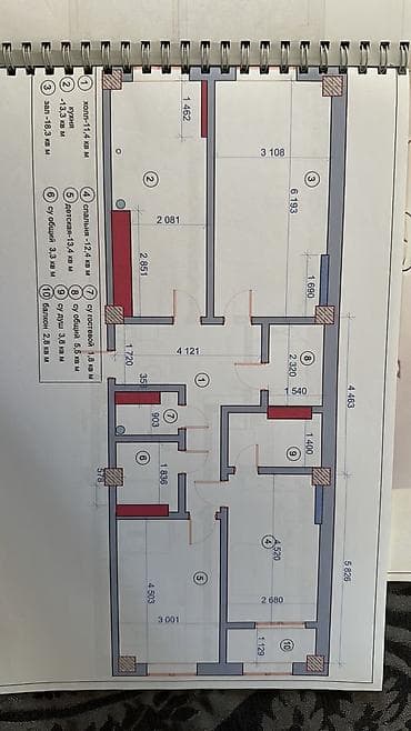 3: 3 комнаты, 81 м², Вефа ТЦ Элитка, 10 этаж, Евроремонт — 5