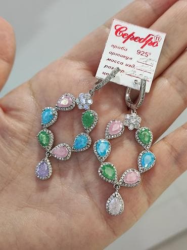 peri: Серебряный Серьги с натуральными камнями Серебро 925 пробы Цена — 4