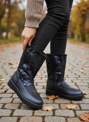 сапоги зимние женские натуральная кожа натуральный мех распродажа: Зимние женские сапоги - Удобная посадка, сзади - застёжка. - — 1