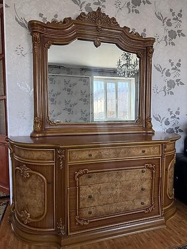 Комод для одежды, С зеркалом, Дерево, цвет - Коричневый