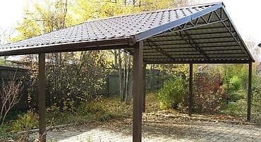 тачка сатам: Навес, Двускатный, Металл, Поликарбонат, Установка — 2