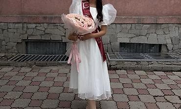 Вечернее платье, А-силуэт, Шифон, С рукавами, L