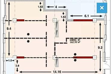 Коммерческое помещение, 162 м², 1/9 этаж Локация: пересечение ул — 2