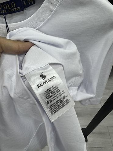 Эркектер кийими: Эркектердин футболкасы, S, M, L, Polo Ralph Lauren, Жаңы, түсү - Ак, Өзү алып кетүү — 4