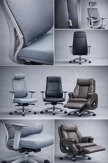 Офис шкафтары: Офис креслолор, Жаңы, Дөңгөлөктүү, түсү - Кара, Экокожа, Акылуу жеткирүү — 2