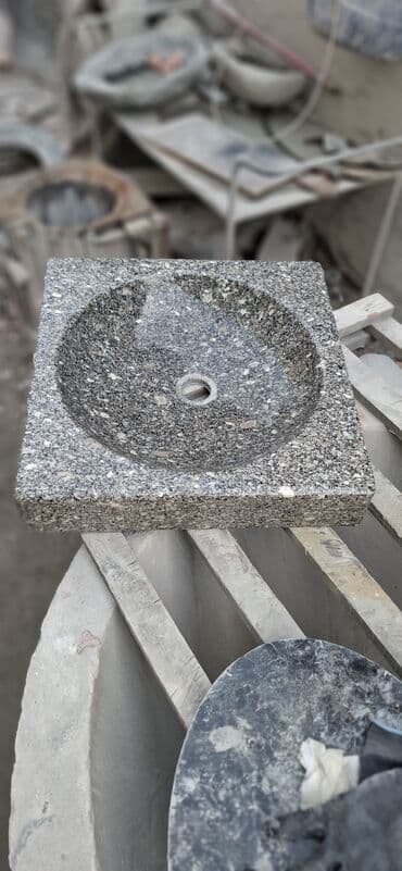 раковины для ванной с тумбой: Раковины из речного камня и гранита — 21