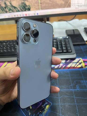 aiphone 5: IPhone 13 Pro Max, Б/у, 128 ГБ, Голубой, Чехол, 80 % — 2