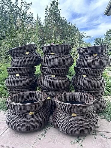 искуственный ротанг: Плетеные кашпо, горшок для цветов различных форм и размеров,ручная — 4