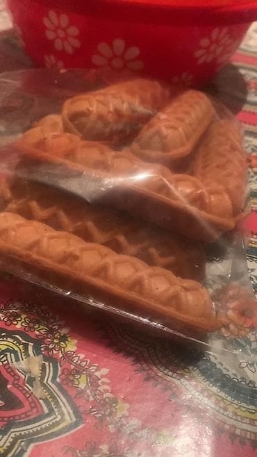 изхар салфетки: Вафельные трубочки/патиски на палочке - Домашние вафли продолговатой — 6