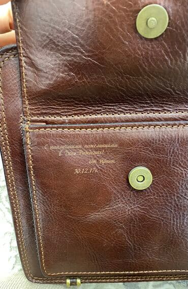 барсетка мужская кожаная ручной работы: Портфель, Новый, Материал: Натуральная кожа, Мужские — 4