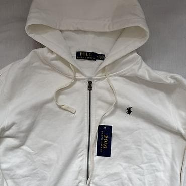 Мужская одежда: Толстовка на молнии Polo Ralph Lauren, цвет белый. - Классический — 1