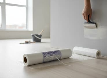 Стеклохолст малярный «Эверест Мах» используется для защиты стен и